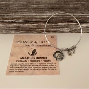 Wind & Fire “ Marathon Runner” silver tone bangle